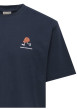 Thumbnail T-shirt en coton marine uni pourvu d'un imprimé casque de chantier - Image 3