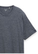 Thumbnail T-shirt en coton marine uni pourvu d'un col rond et d'une coupe droite - Image 3