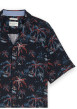 Thumbnail Chemise marine à motifs pourvue d'un col cubain et de manches courtes - Image 3