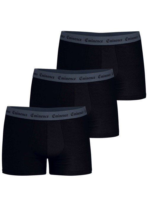 Lot de 3 boxers en coton noirs unis pourvus d'une taille élastiquée