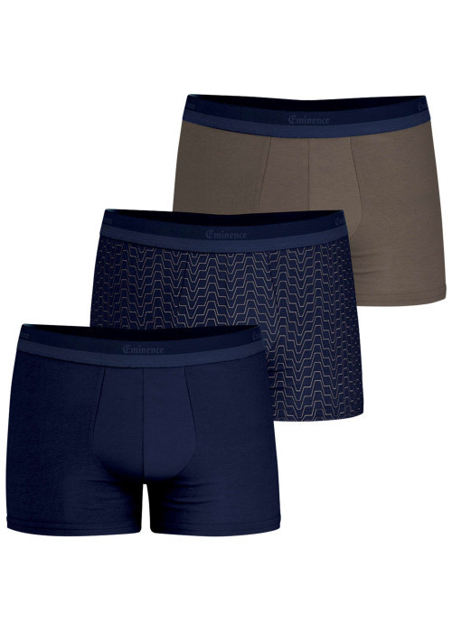 Lot de 3 boxers en coton multicolores unis pourvus du nom de la marque imprimé