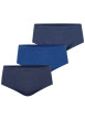 Thumbnail Lot de 3 slips en coton bleus à motifs pourvus d'une taille haute