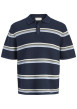 Thumbnail Polo en coton biologique marine à rayures avec une coupe droite