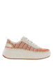 Thumbnail Baskets corail à plateforme avec lacets plats tressés et surpiqûres oranges
