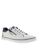 Thumbnail Tennis blanches à semelle plate avec des lacets et un zip latéral - Image 3