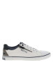Thumbnail Tennis blanches à semelle plate avec des lacets et un zip latéral