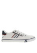 Thumbnail Tennis blanches à semelle à talon plat et à lacets et zip latéral