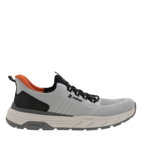 Sneakers grises à talon compensé bas avec une...