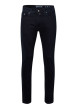 Thumbnail Jean en coton nuit uni avec une coupe ajustée et un patch à la taille