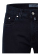 Thumbnail Jean en coton nuit uni avec une coupe ajustée et un patch à la taille - Image 3