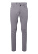 Thumbnail Pantalon en coton gris uni avec une coupe ajustée et des poches à l'italienne