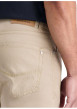 Thumbnail Pantalon en coton beige uni avec une coupe ajustée et une taille standart - Image 5