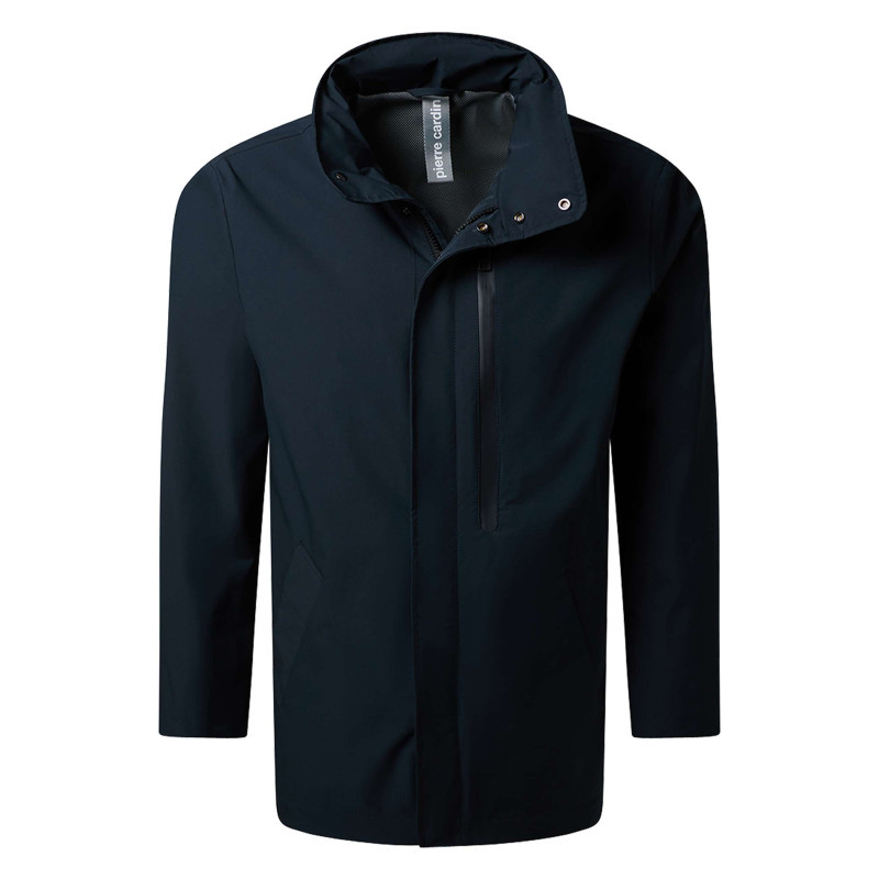 Cardin Sportswear - Veste Marine Unie Avec Une Coupe Droite, Un Col Montant Et Des Manches Longues - Bleu Foncé