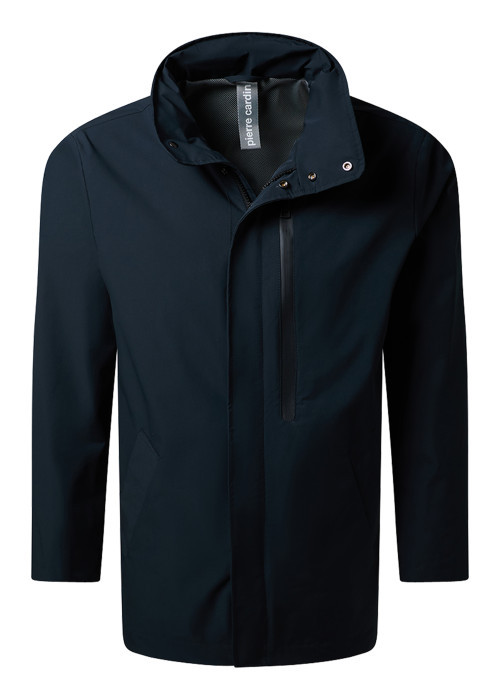 Veste marine unie avec une coupe droite, un col...