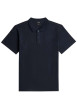 Thumbnail Polo en coton biologique marine uni pourvu d'un col boutonné