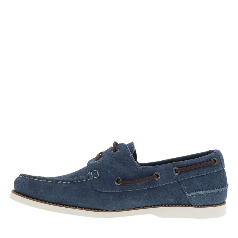 Tommy Hilfiger - Mocassins Bateau Bleus à Semelle Plate Et Surpiqûres Blanches Sur L'empeigne - Bleu Tommy Hilfiger - Mocassins Bateau Bleus à Semelle Plate Et Surpiqûres Blanches Sur L'empeigne - Bleu