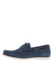 Thumbnail Mocassins bateau bleus à semelle plate et surpiqûres blanches sur l'empeigne - Image 2