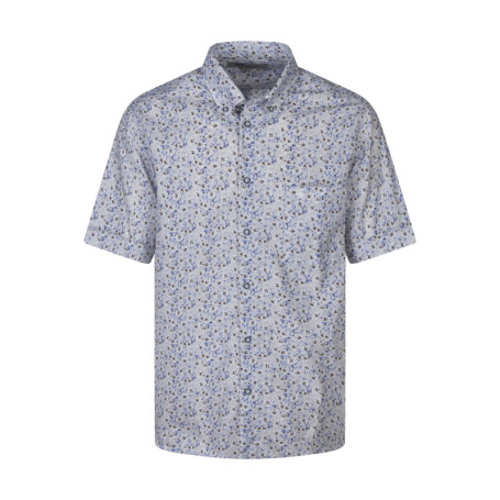 Chemise bleue à motifs pourvue d'un col...