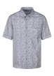 Thumbnail Chemise bleue à motifs pourvue d'un col américain et de manches courtes