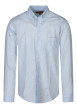 Thumbnail Chemise bleue claire en lin à rayures avec une coupe droite et un col américain