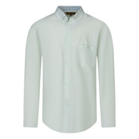 Chemise verte en lin à rayures pourvue avec une...