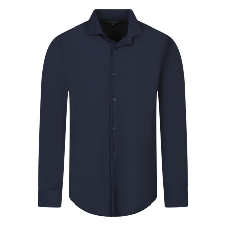 Chemise marine unie pourvue d'une coupe droite...
