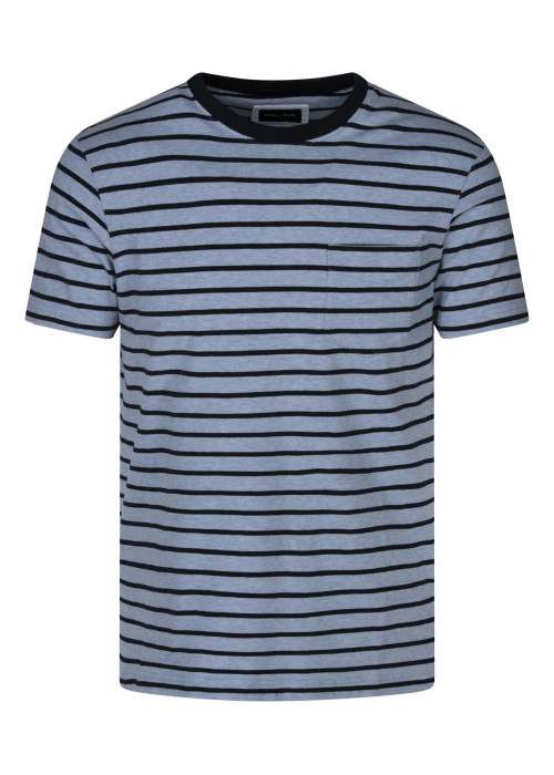 T-shirt en coton bleu à rayures pourvu d'une...