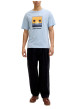 Thumbnail T-shirt en coton bleu clair pourvu d'une coupe droite et d'un col rond - Image 3