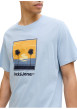 Thumbnail T-shirt en coton bleu clair pourvu d'une coupe droite et d'un col rond - Image 5
