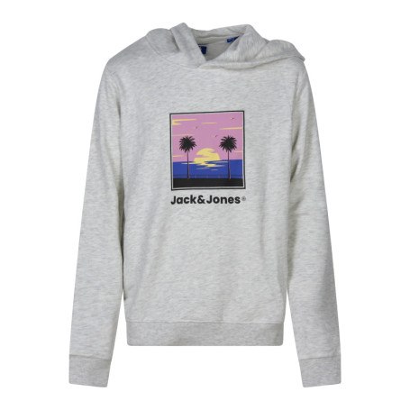 Sweat gris clair uni pourvu d'une coupe droite...