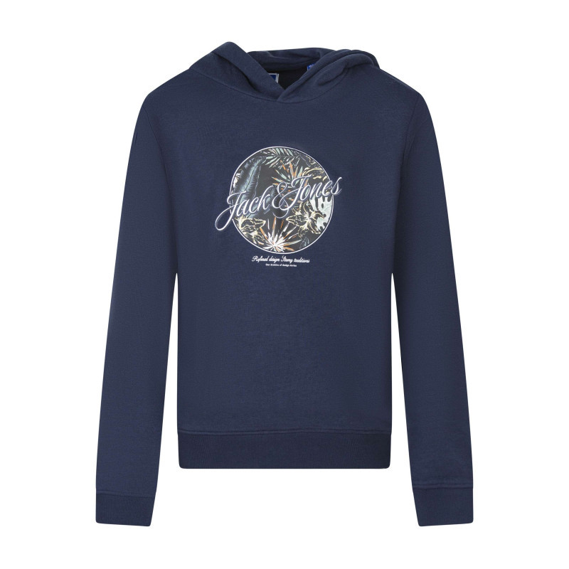 Jack & Jones - Sweat Marine Uni Pourvu D'une Coupe Droite Et D'un Imprimé Tropical - Bleu Foncé
