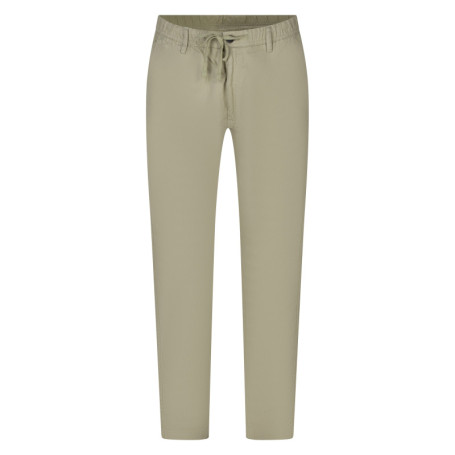 Pantalon chino en coton et lin mélangé beige...