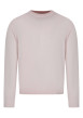 Thumbnail Pull en coton biologique rose uni pourvu d'un col rond et d'un aspect fumé