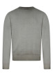 Thumbnail Pull en coton biologique olive uni pourvu d'un col rond et d'un aspect fumé - Image 2