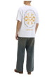 Thumbnail T-shirt en coton blanc imprimé à coupe droite pourvu d'un col rond - Image 4