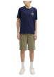 Thumbnail Short cargo en coton kaki uni avec une coupe droite et 6 poches - Image 3