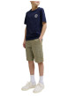 Thumbnail Short cargo en coton kaki uni avec une coupe droite et 6 poches - Image 5