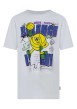 Thumbnail T-shirt en coton biologique blanc uni pourvu d'un imprimé balle de basket