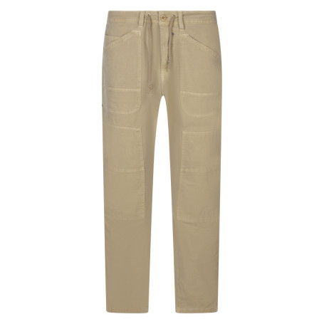 Pantalon cargo Kobe en coton beige uni pourvu...