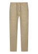 Thumbnail Pantalon cargo Kobe en coton beige uni pourvu d'une coupe droite
