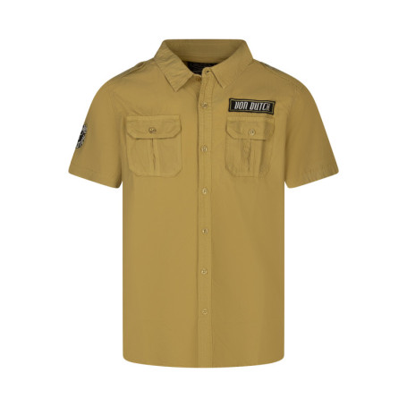 Chemise en coton camel uni pourvue d'une coupe...