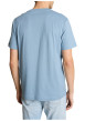 Thumbnail T-shirt en coton ciel uni avec une coupe droite et un col rond - Image 4