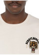 Thumbnail T-shirt en coton écru uni pourvu d'un col rond et d'un imprimé tigre - Image 6