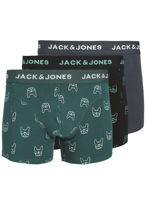 Lot de 3 boxers classiques en coton biologique multicolores à motifs