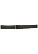 Thumbnail Ceinture en cuir noire unie pourvue d'une boucle de fermeture métallique