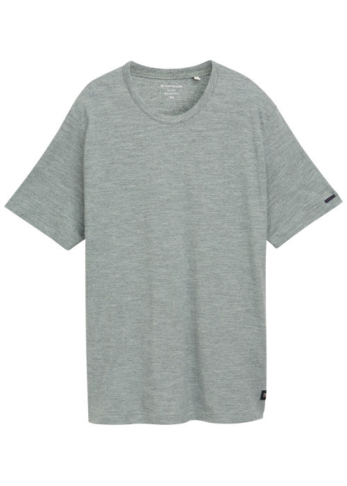 T-shirt en coton kaki uni avec une coupe droite...