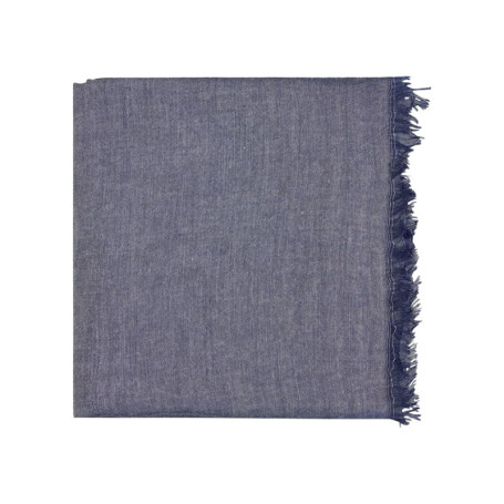 Foulard marine uni légèrement transparent de...