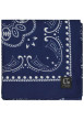 Thumbnail Foulard en coton bleu marine à motifs de forme rectangulaire