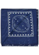 Thumbnail Foulard en coton bleu marine à motifs de forme rectangulaire - Image 2