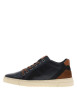Thumbnail Tennis en cuir bleu marine avec une fermeture zippée et des lacets - Image 3